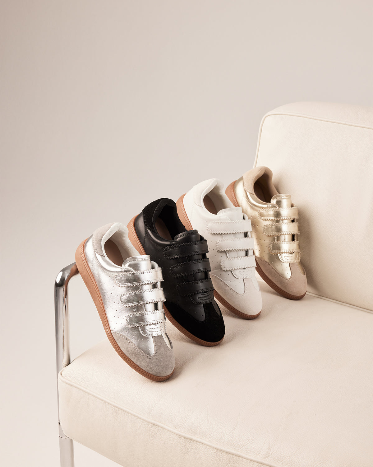 MOMENTUM Black Velcro Low-Top Women's Sneakers | Steve Madden
