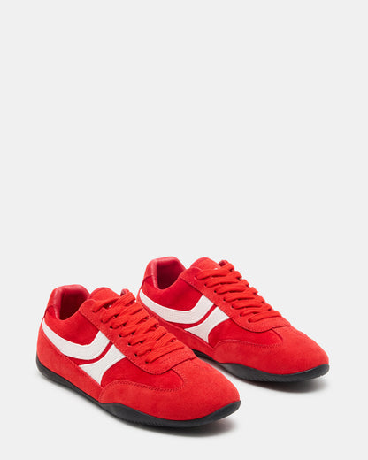 DOBSON Red Women's Low-Top Lace-Up Sneaker | Steve Madden