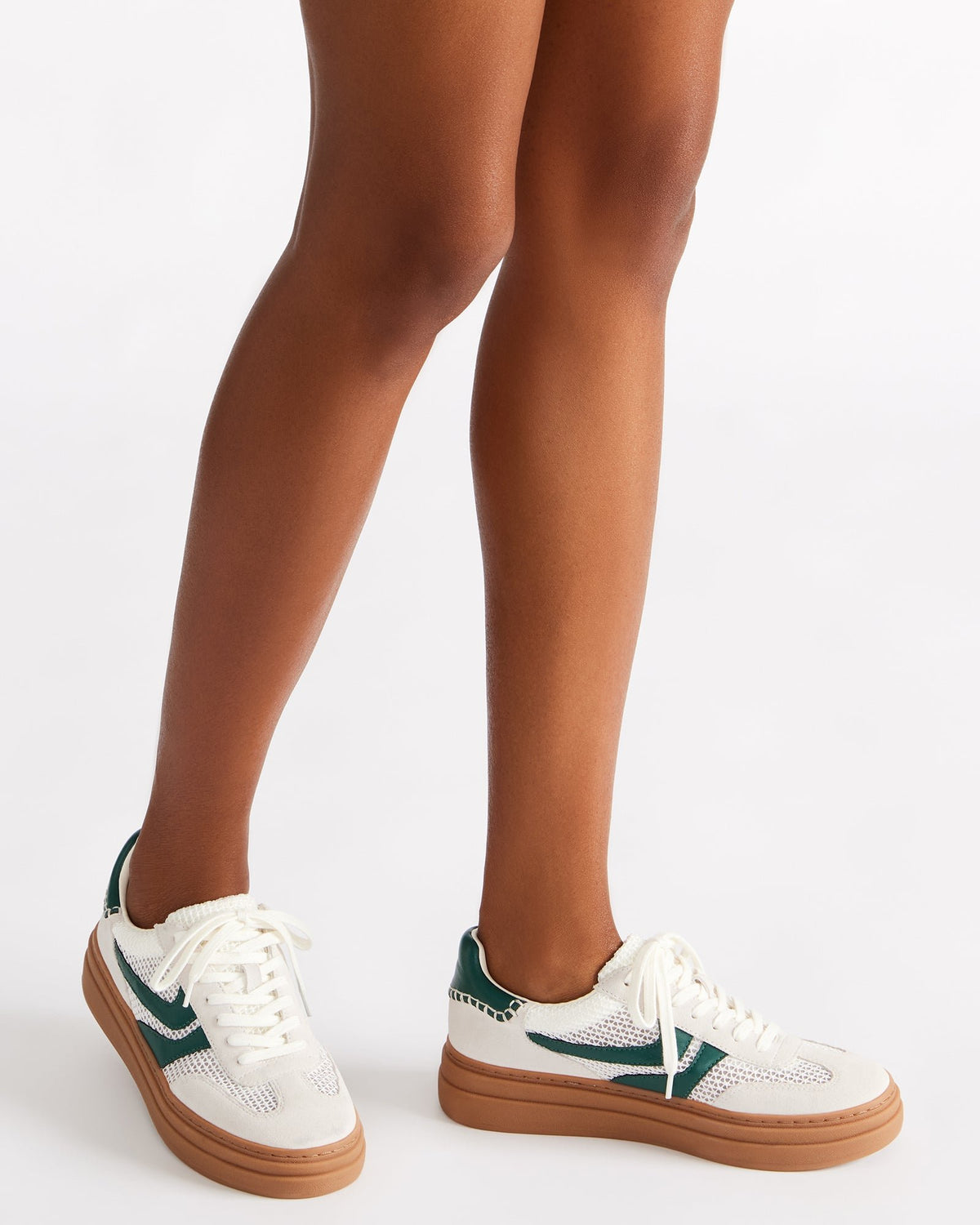 DODGE White/Green Low-Top Platform Women's Sneaker | Steve Madden