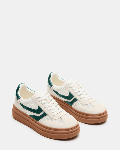 DODGE White/Green Low-Top Platform Women's Sneaker | Steve Madden