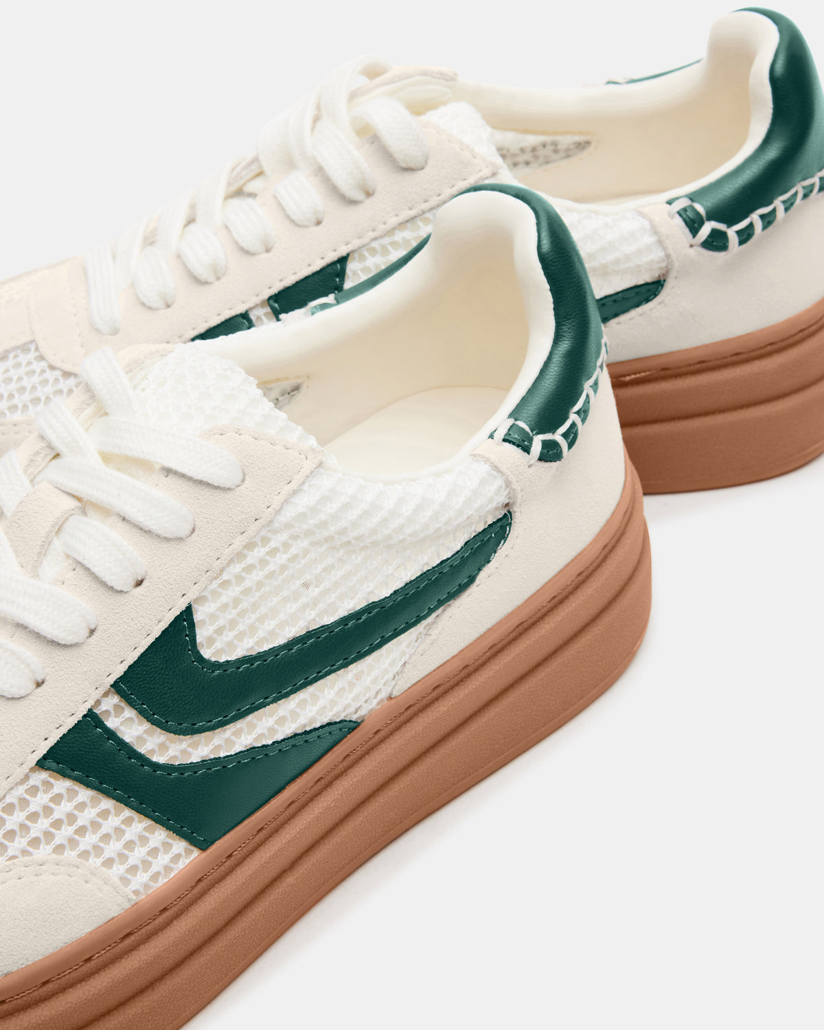 DODGE White/Green Low-Top Platform Women's Sneaker | Steve Madden