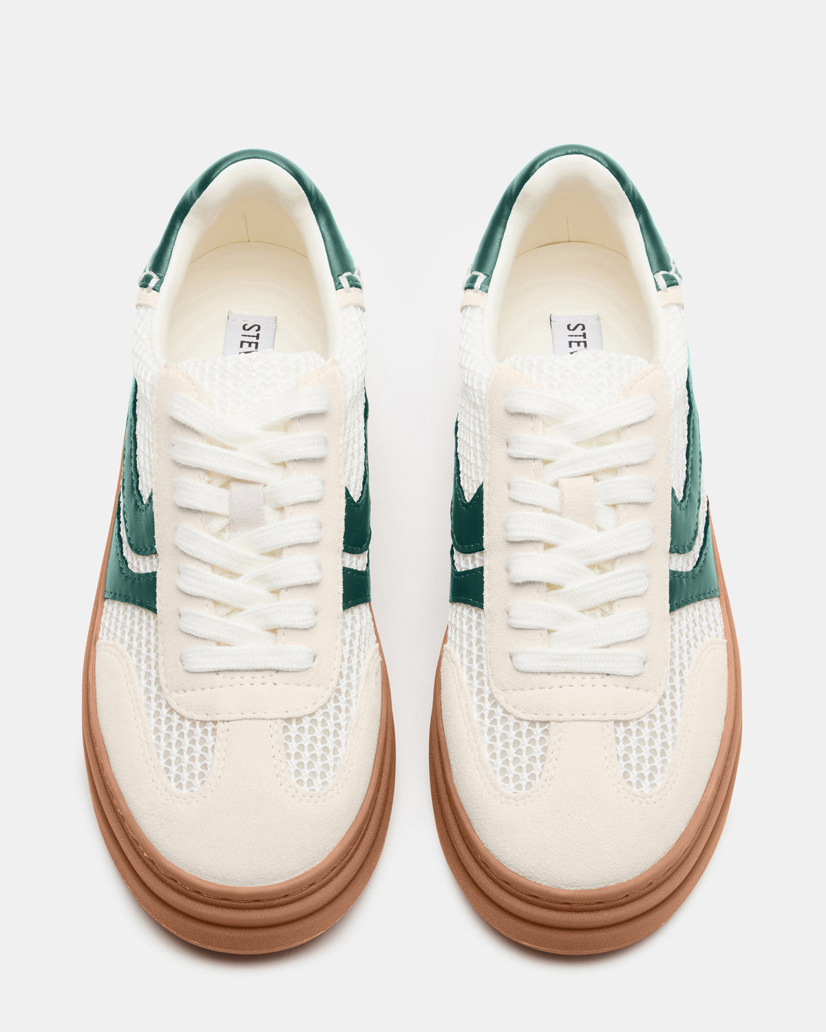 DODGE White/Green Low-Top Platform Women's Sneaker | Steve Madden
