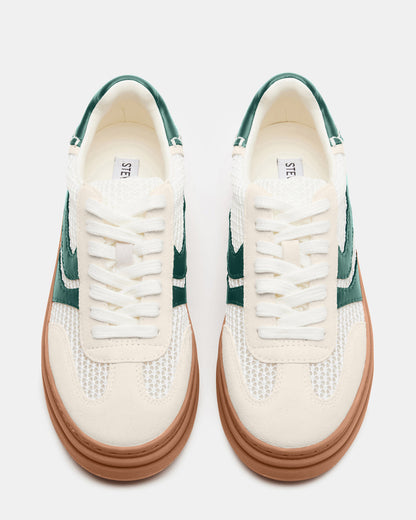 DODGE White/Green Low-Top Platform Women's Sneaker | Steve Madden