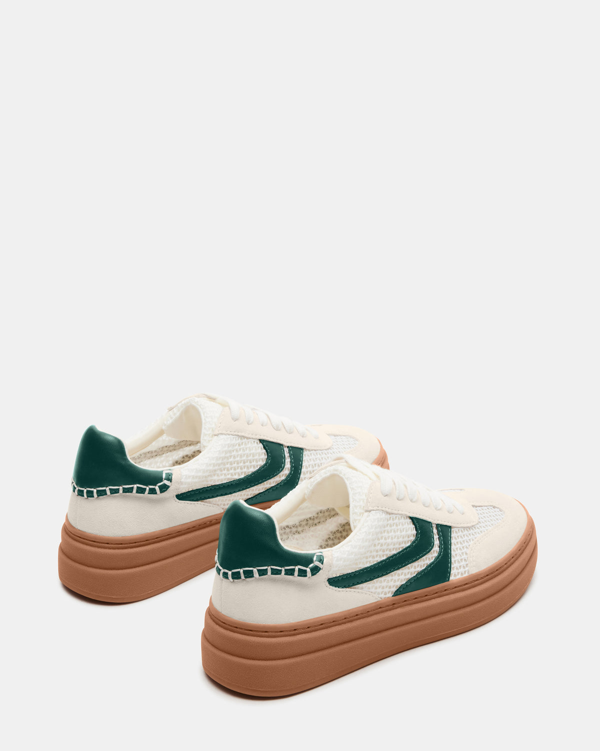 DODGE White/Green Low-Top Platform Women's Sneaker | Steve Madden