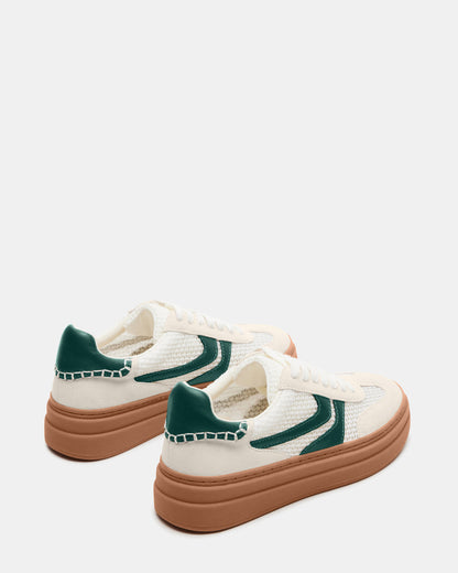 DODGE White/Green Low-Top Platform Women's Sneaker | Steve Madden