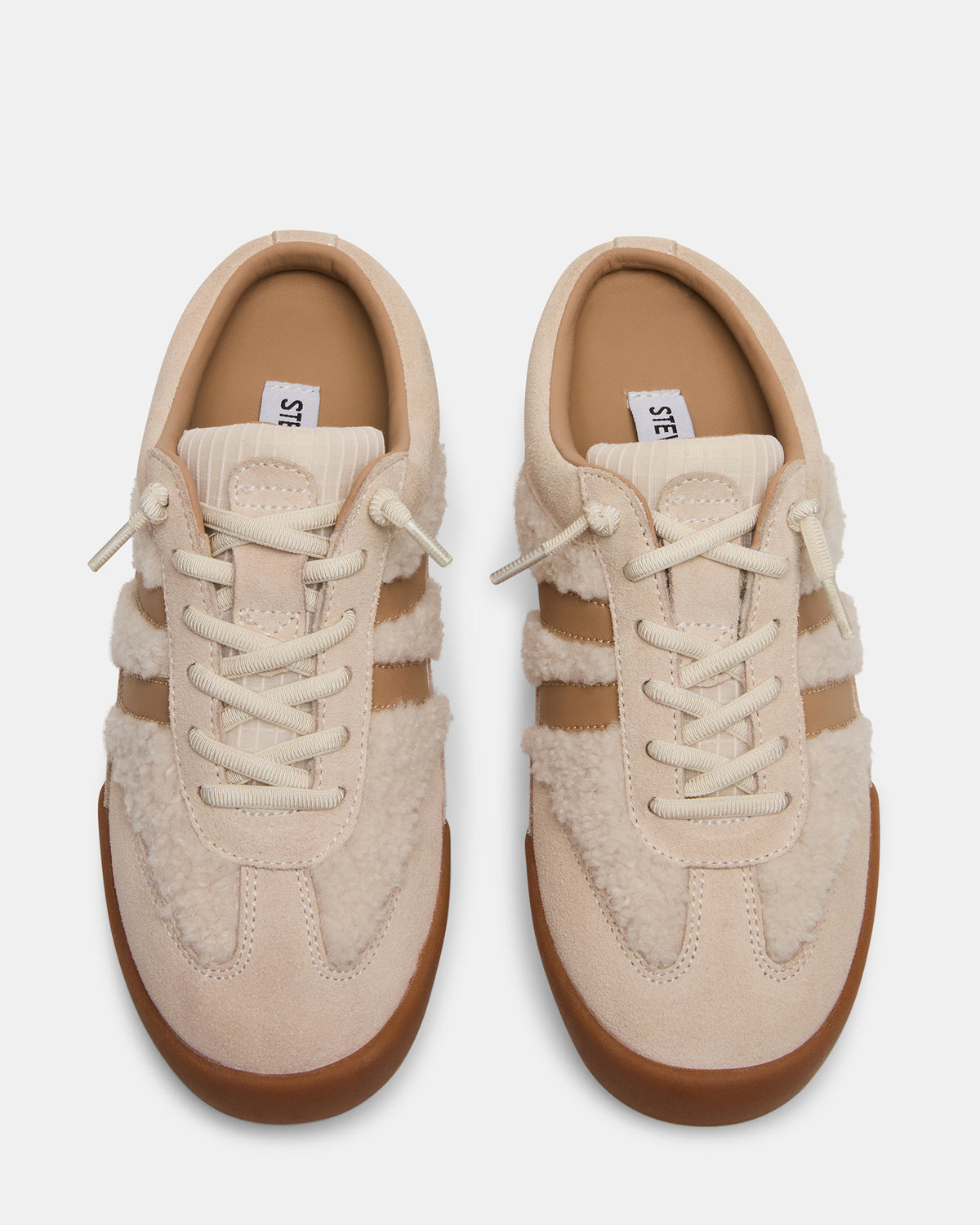 VANDY Faux Fur Bone Multi Low-Top Lace-Up Mule Women's Sneaker | Steve Madden
