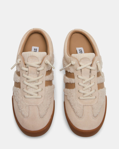 VANDY Faux Fur Bone Multi Low-Top Lace-Up Mule Women's Sneaker | Steve Madden