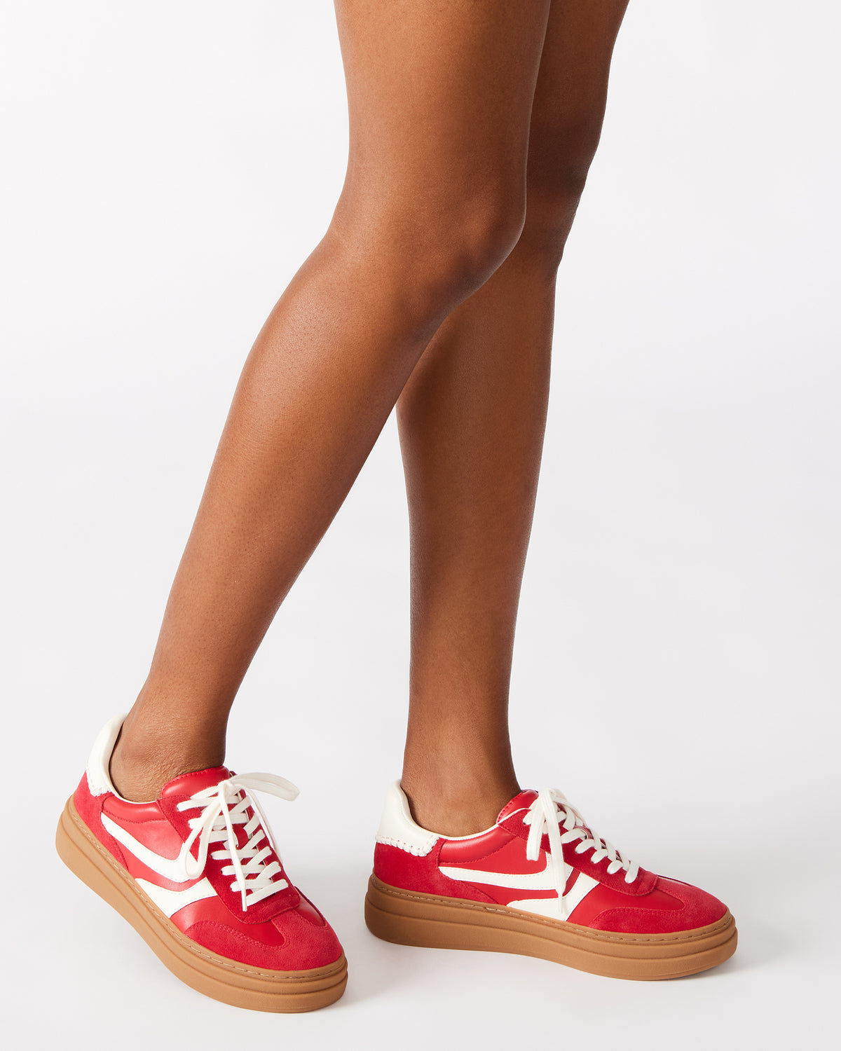 DODGE Red Multi Low-Top Platform Women's Sneaker | Steve Madden