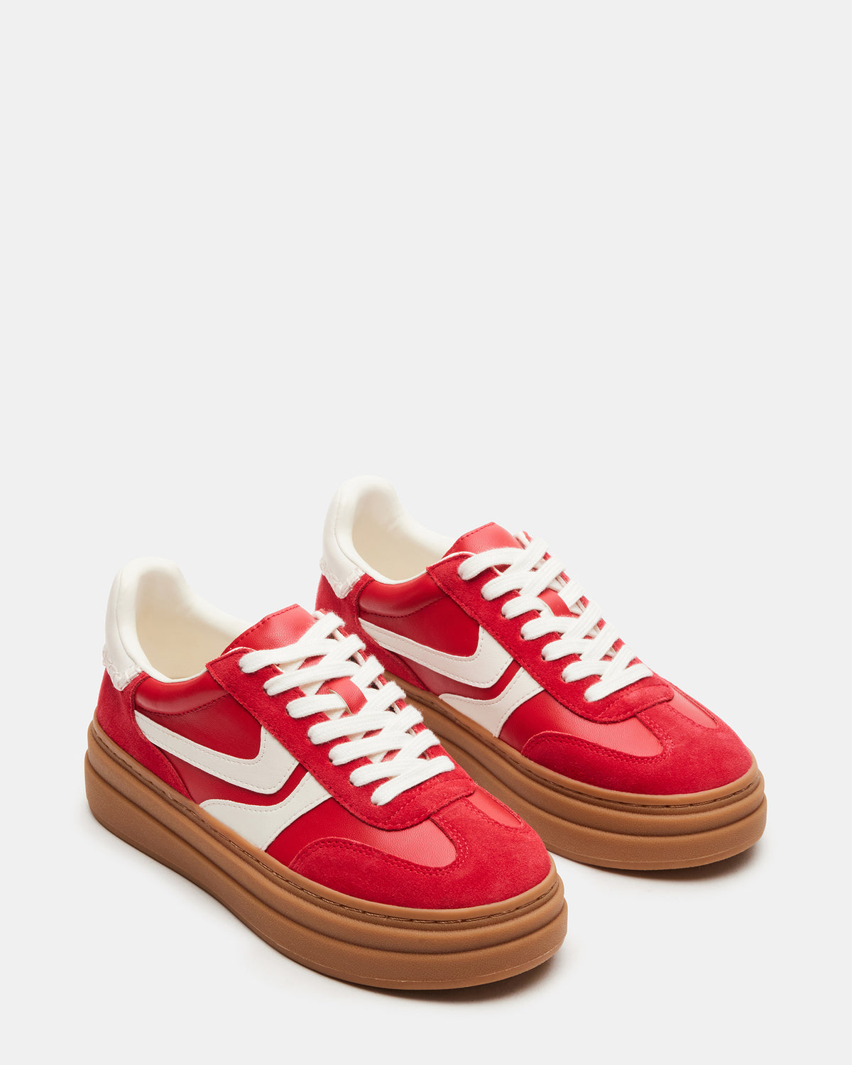 DODGE Red Multi Low-Top Platform Women's Sneaker | Steve Madden