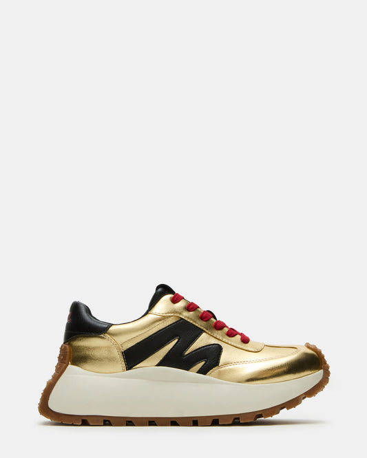 SUPERCAMPO Gold Multi Women's Platform Low-Top Sneaker | Steve Madden