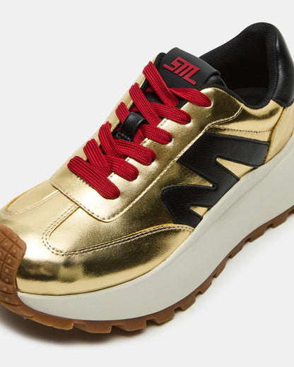 SUPERCAMPO Gold Multi Women's Platform Low-Top Sneaker | Steve Madden