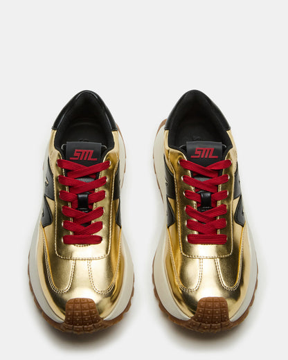 SUPERCAMPO Gold Multi Women's Platform Low-Top Sneaker | Steve Madden