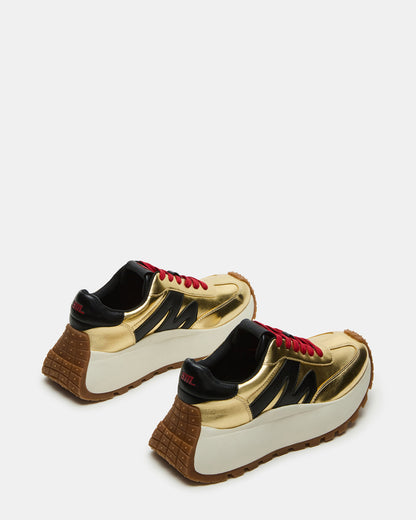 SUPERCAMPO Gold Multi Women's Platform Low-Top Sneaker | Steve Madden