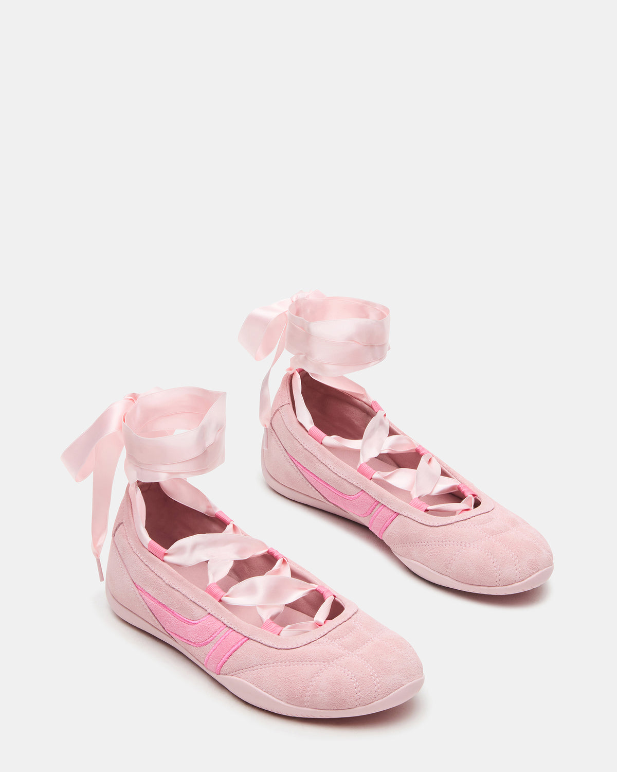 PROMISE Pink Suede Low-Top Lace-Up Ribbon Women's Sneaker | Steve Madden