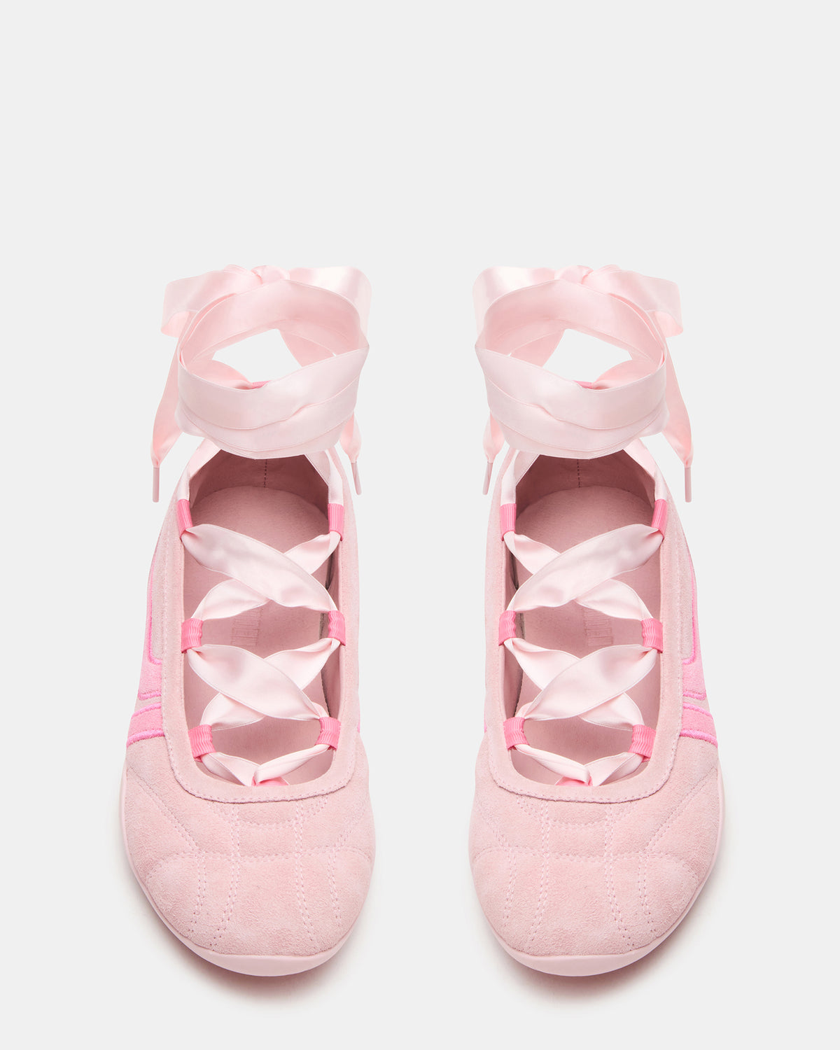 PROMISE Pink Suede Low-Top Lace-Up Ribbon Women's Sneaker | Steve Madden