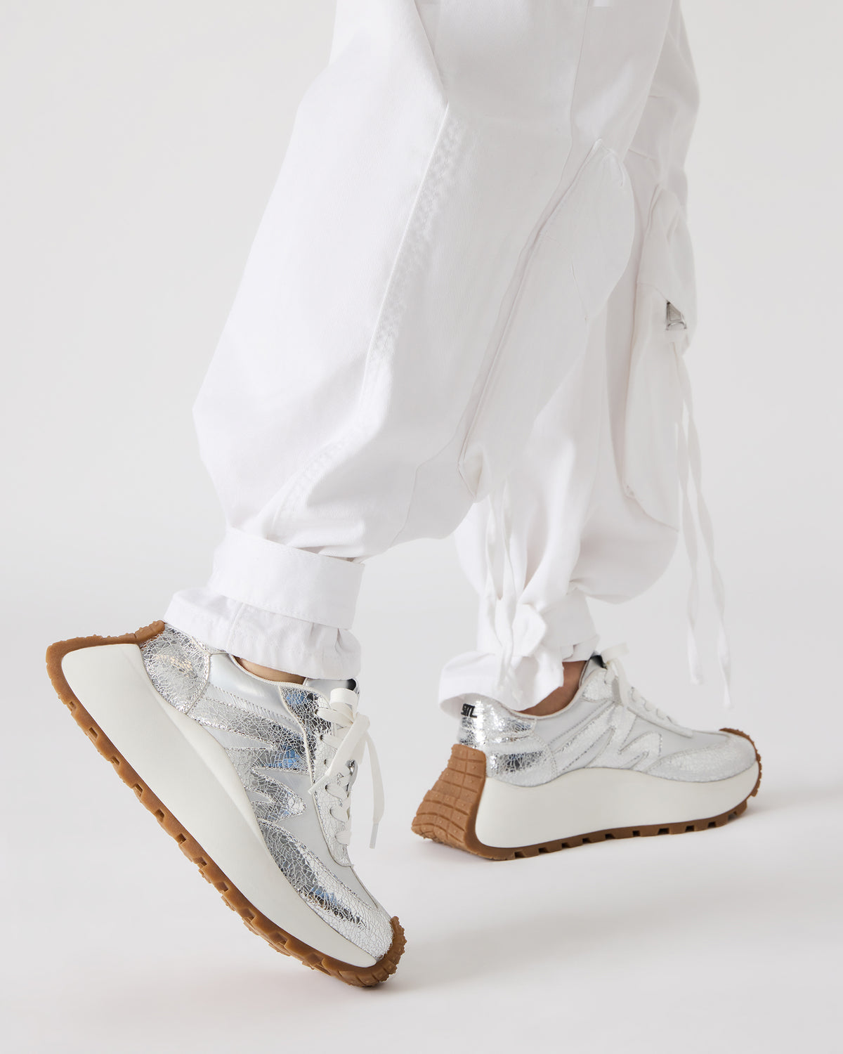 SUPERCAMPO Silver Multi Women's Platform Low-Top Sneaker | Steve Madden