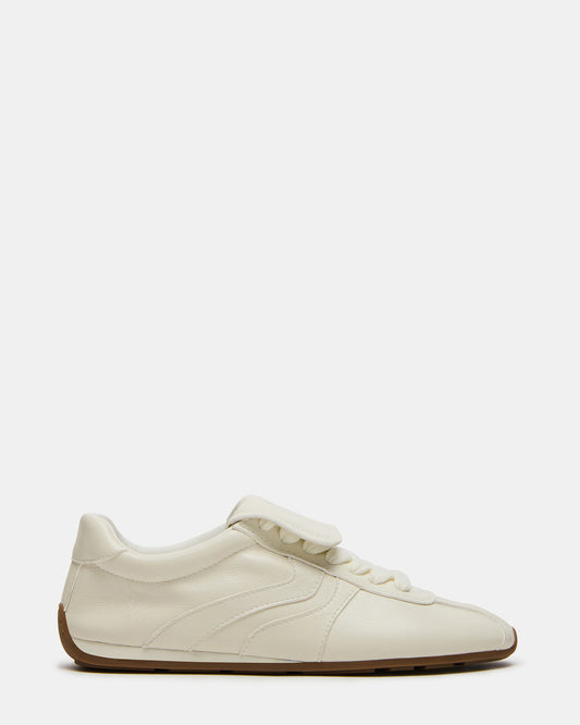 MOBILITY White Leather Women's Low-Top Lace-Up Sneaker | Steve Madden
