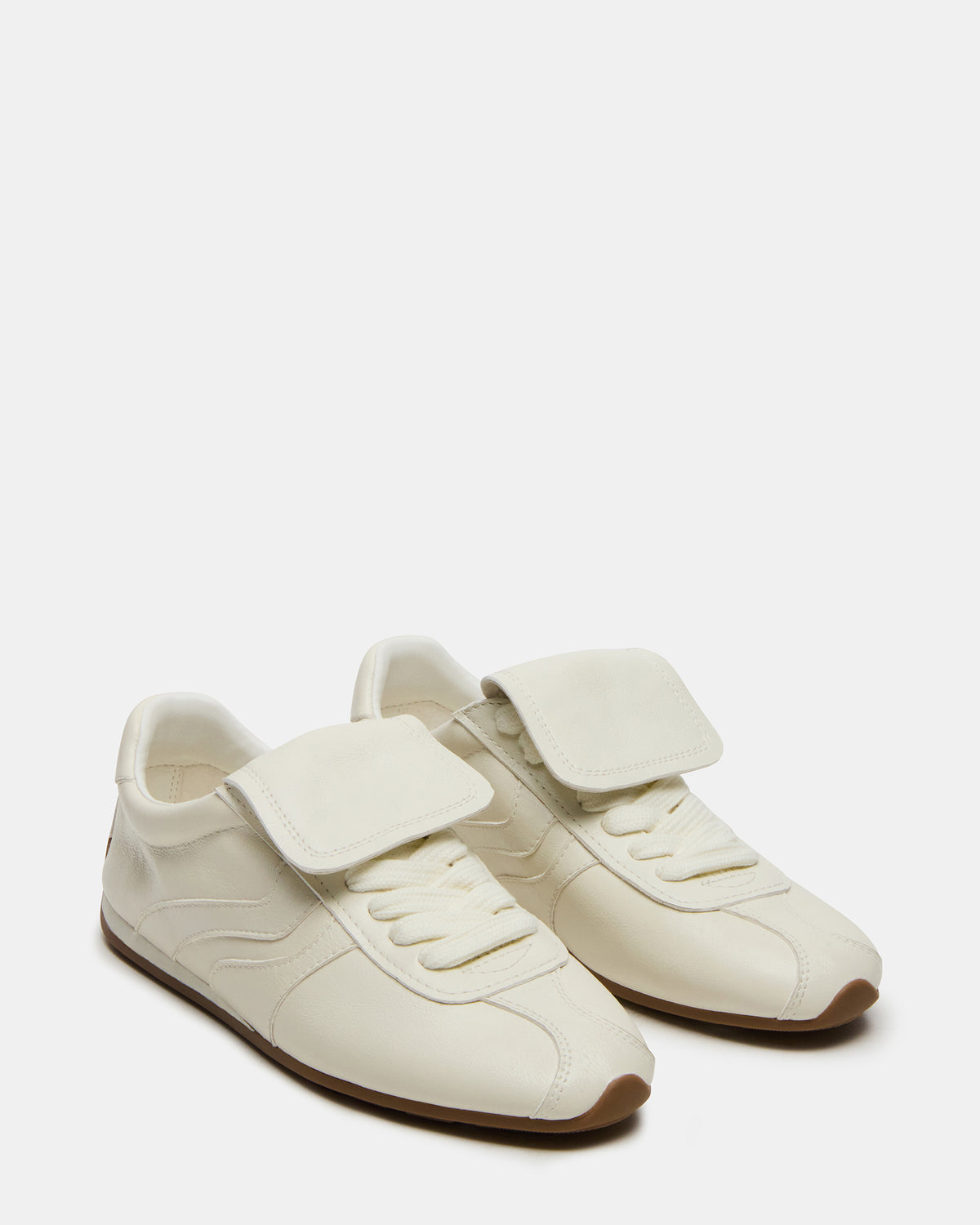 MOBILITY White Leather Women's Low-Top Lace-Up Sneaker | Steve Madden