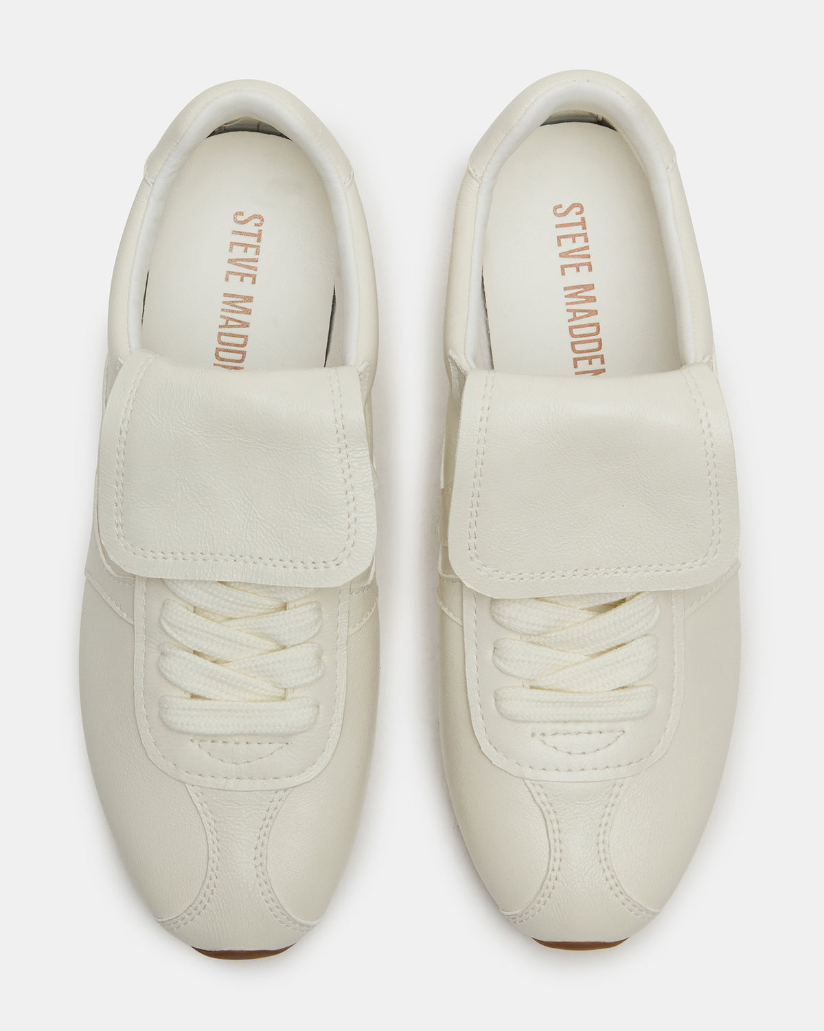 MOBILITY White Leather Women's Low-Top Lace-Up Sneaker | Steve Madden
