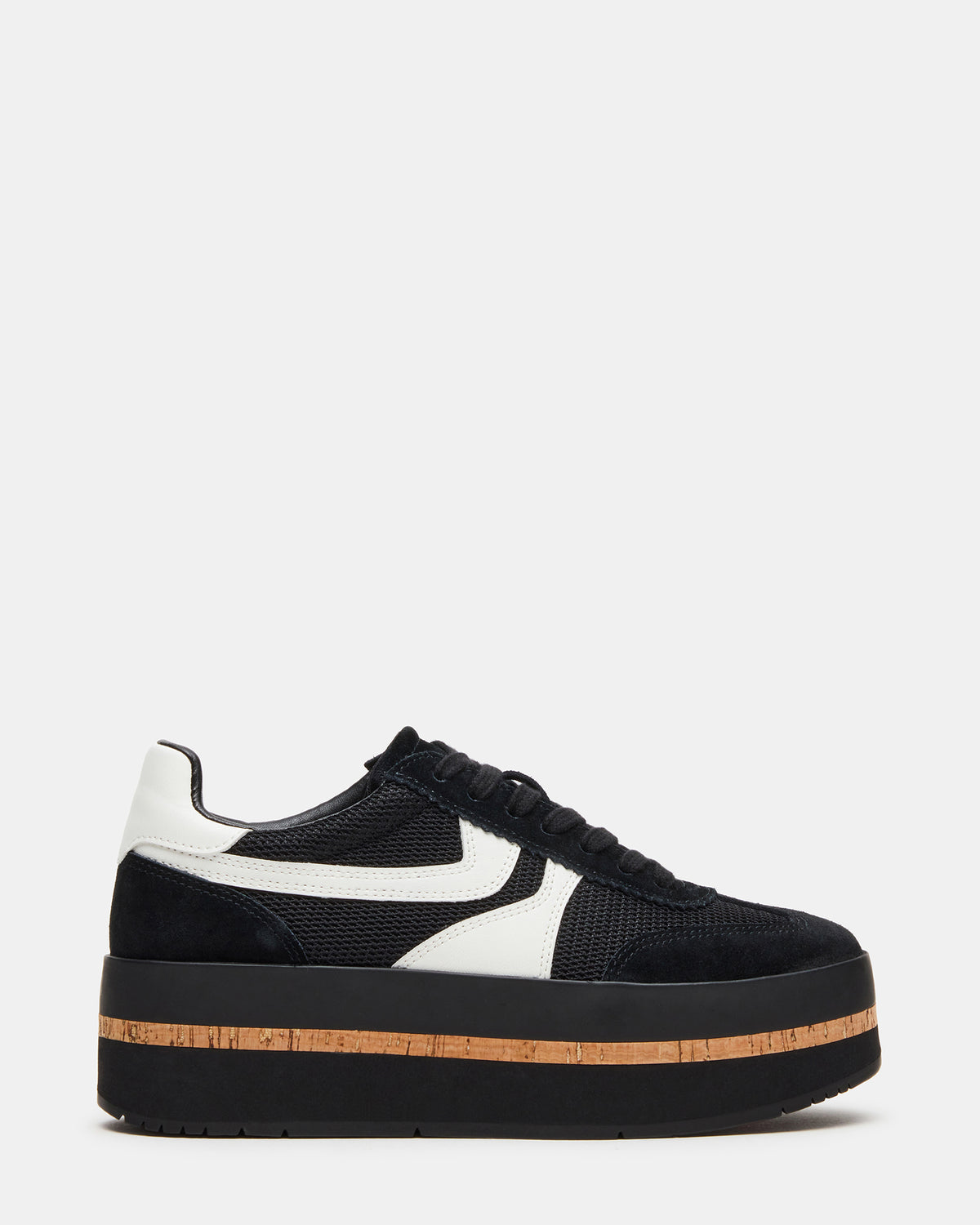 JUDGE Black Multi Platform Low-Top Lace-Up Women's Sneaker | Steve Madden