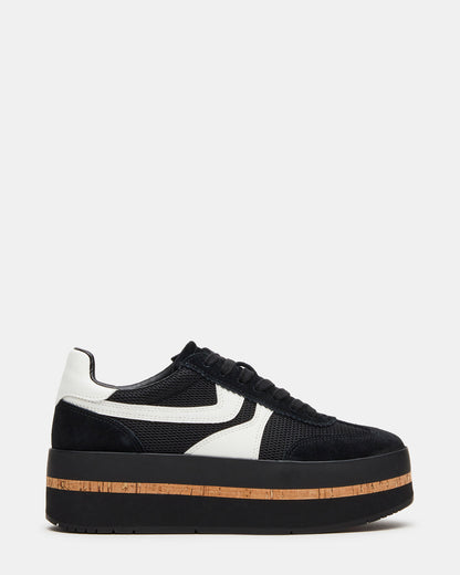 JUDGE Black Multi Platform Low-Top Lace-Up Women's Sneaker | Steve Madden