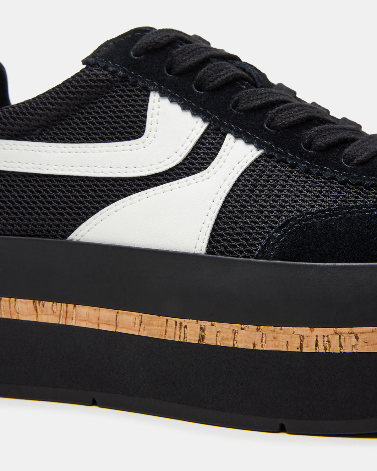 JUDGE Black Multi Platform Low-Top Lace-Up Women's Sneaker | Steve Madden