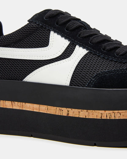 JUDGE Black Multi Platform Low-Top Lace-Up Women's Sneaker | Steve Madden