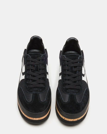 JUDGE Black Multi Platform Low-Top Lace-Up Women's Sneaker | Steve Madden