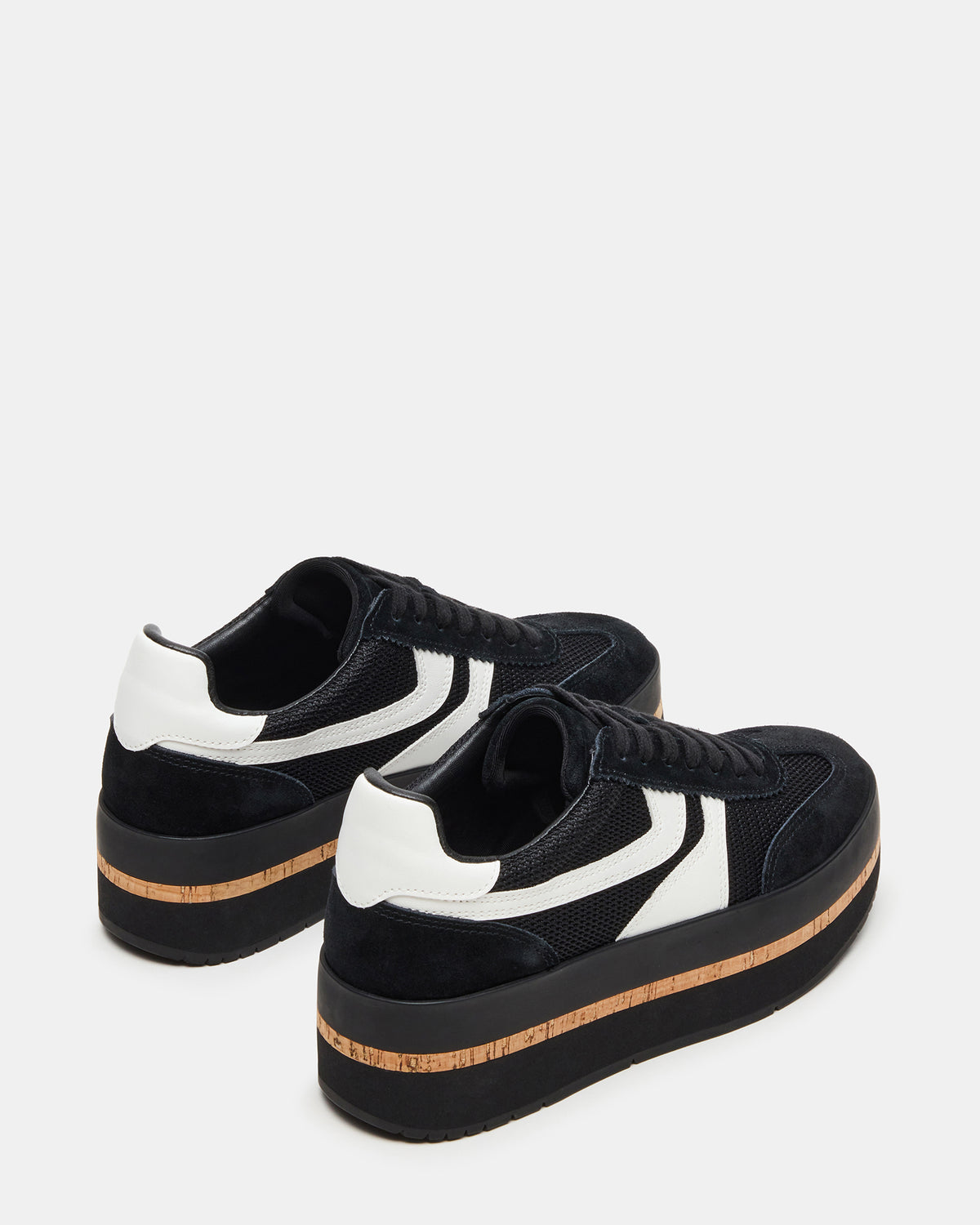JUDGE Black Multi Platform Low-Top Lace-Up Women's Sneaker | Steve Madden