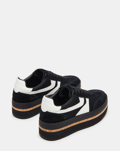 JUDGE Black Multi Platform Low-Top Lace-Up Women's Sneaker | Steve Madden
