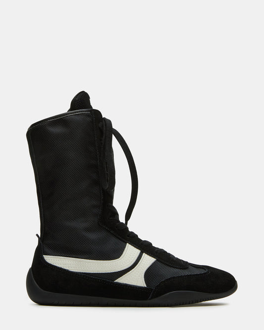 PAXTIN Black Multi Women's High-Top Lace-Up Sneaker | Steve Madden