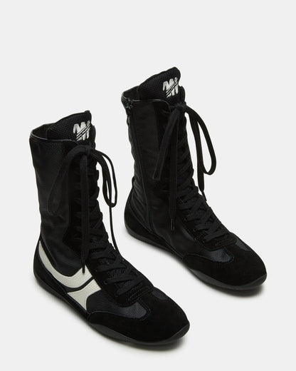 PAXTIN Black Multi Women's High-Top Lace-Up Sneaker | Steve Madden