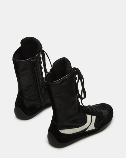 PAXTIN Black Multi Women's High-Top Lace-Up Sneaker | Steve Madden