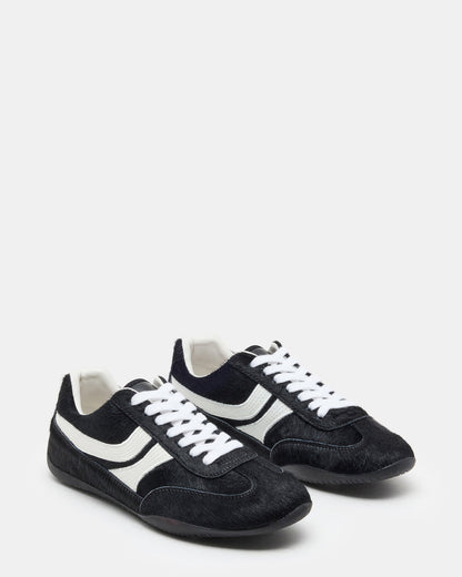 DOBSON Black Multi Women's Low-Top Lace-Up Sneaker | Steve Madden