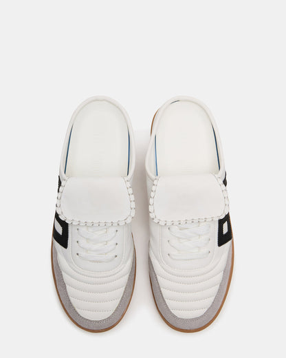NOSTALGIC White Multi Women's Low-Top Slip-On Mule Sneaker | Steve Madden