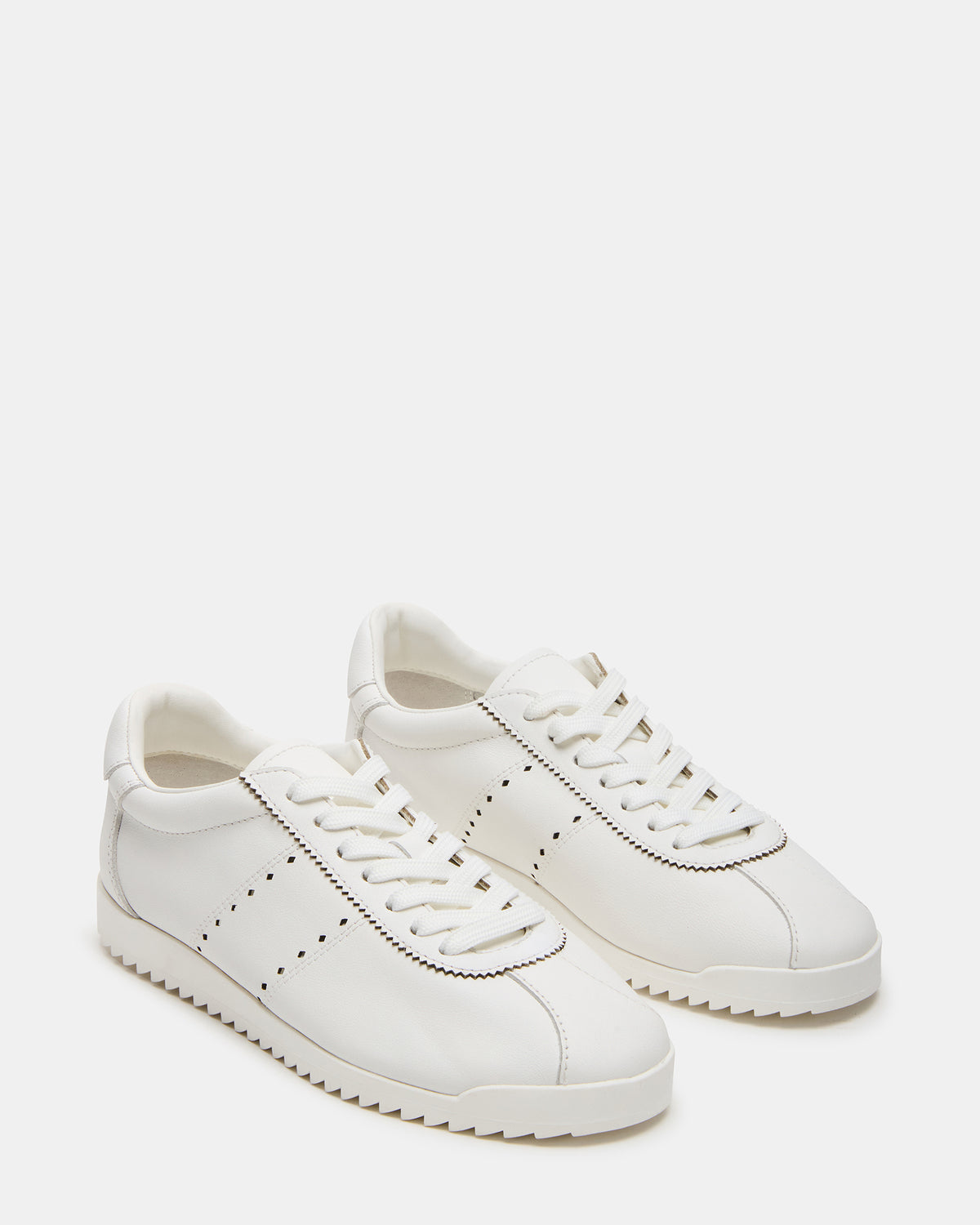 MIRAGE White Leather Women's Low-Top Sneaker | Steve Madden