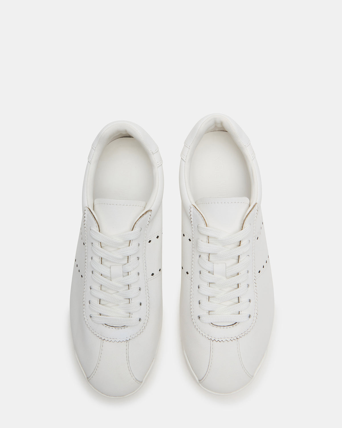 MIRAGE White Leather Women's Low-Top Sneaker | Steve Madden