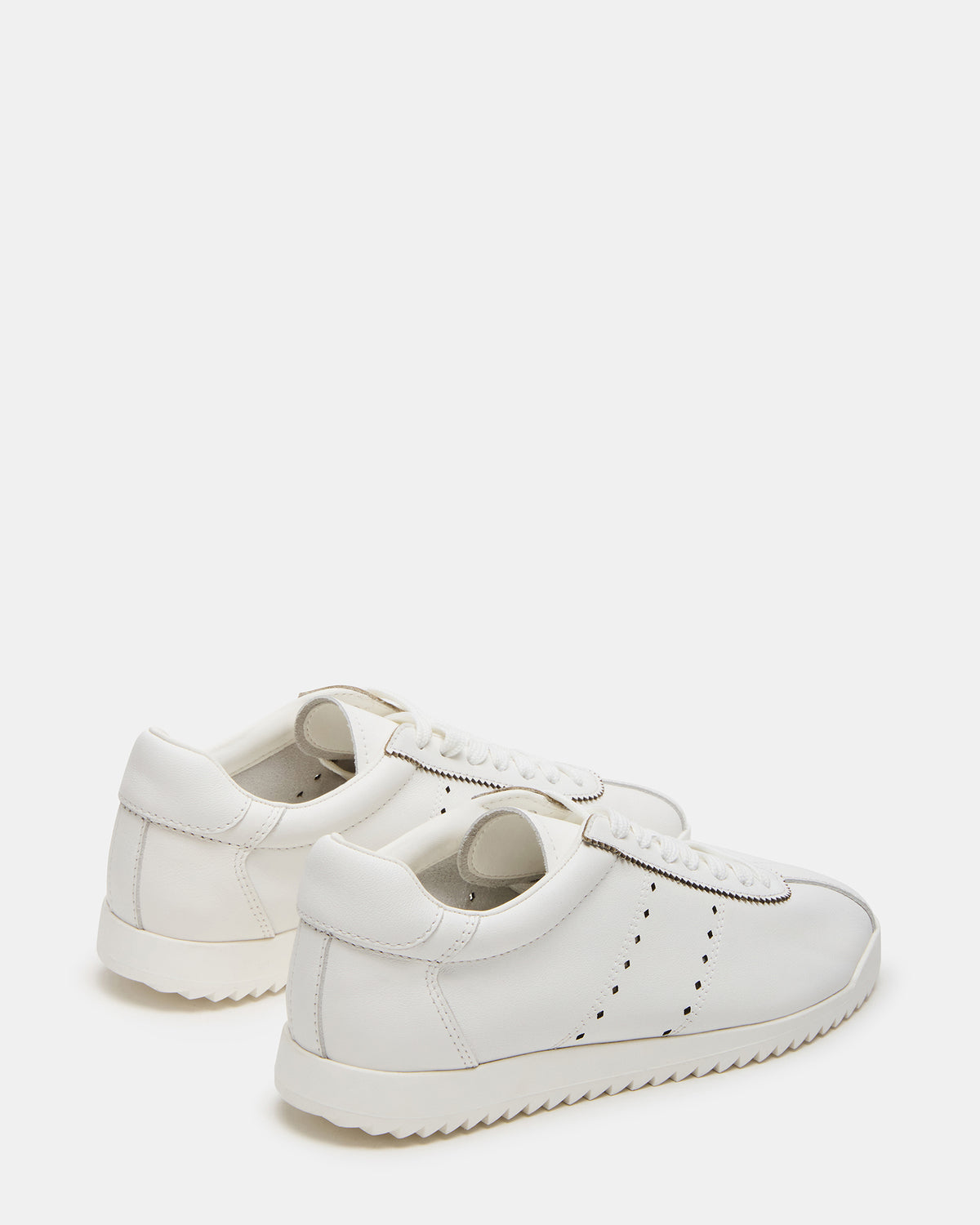 MIRAGE White Leather Women's Low-Top Sneaker | Steve Madden