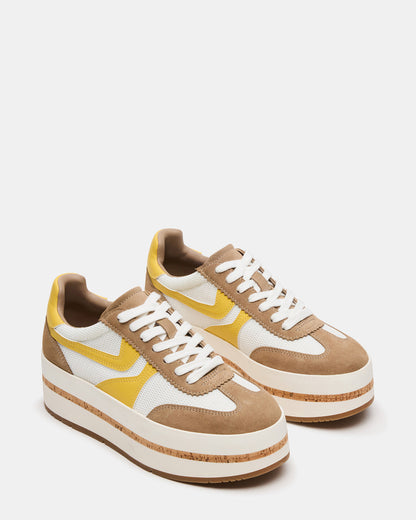JUDGE Taupe Multi Platform Low-Top Lace-Up Women's Sneaker | Steve Madden