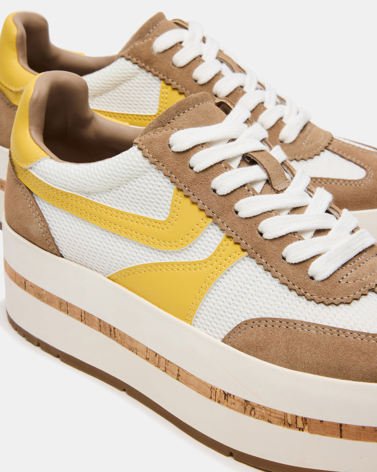 JUDGE Taupe Multi Platform Low-Top Lace-Up Women's Sneaker | Steve Madden
