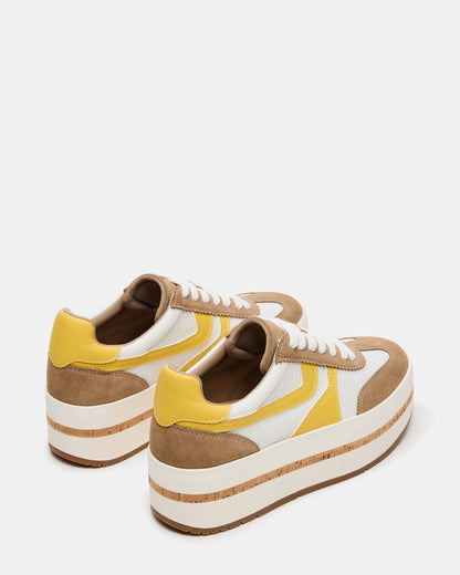 JUDGE Taupe Multi Platform Low-Top Lace-Up Women's Sneaker | Steve Madden