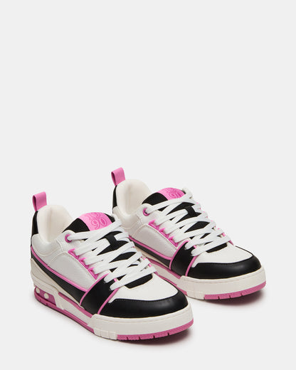 SKATER Black/Pink Low-Top Lace-Up Women's Sneaker | Steve Madden