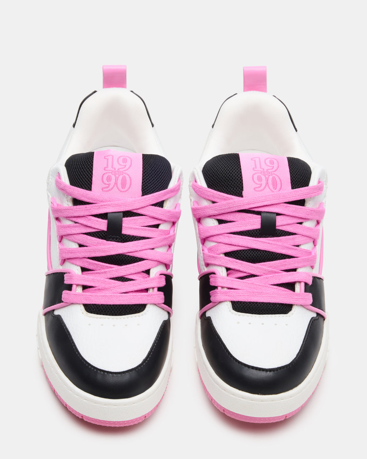 SKATER Black/Pink Low-Top Lace-Up Women's Sneaker | Steve Madden