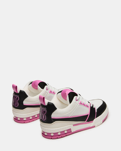 SKATER Black/Pink Low-Top Lace-Up Women's Sneaker | Steve Madden