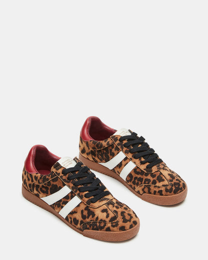 HUDSIN Leopard Women's Lace-Up Low-Top Sneaker | Steve Madden