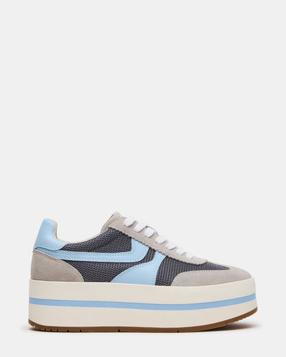 JUDGE Grey Multi Platform Low-Top Lace-Up Women's Sneaker | Steve Madden