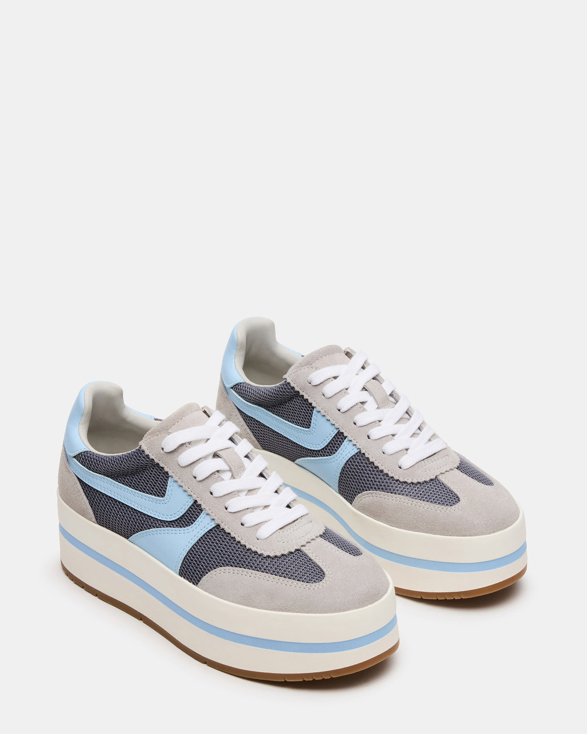 JUDGE Grey Multi Platform Low-Top Lace-Up Women's Sneaker | Steve Madden