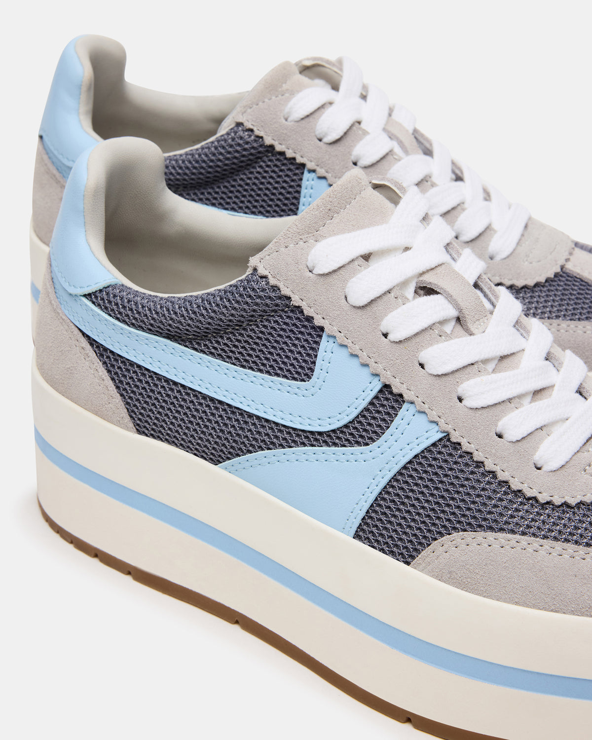 JUDGE Grey Multi Platform Low-Top Lace-Up Women's Sneaker | Steve Madden