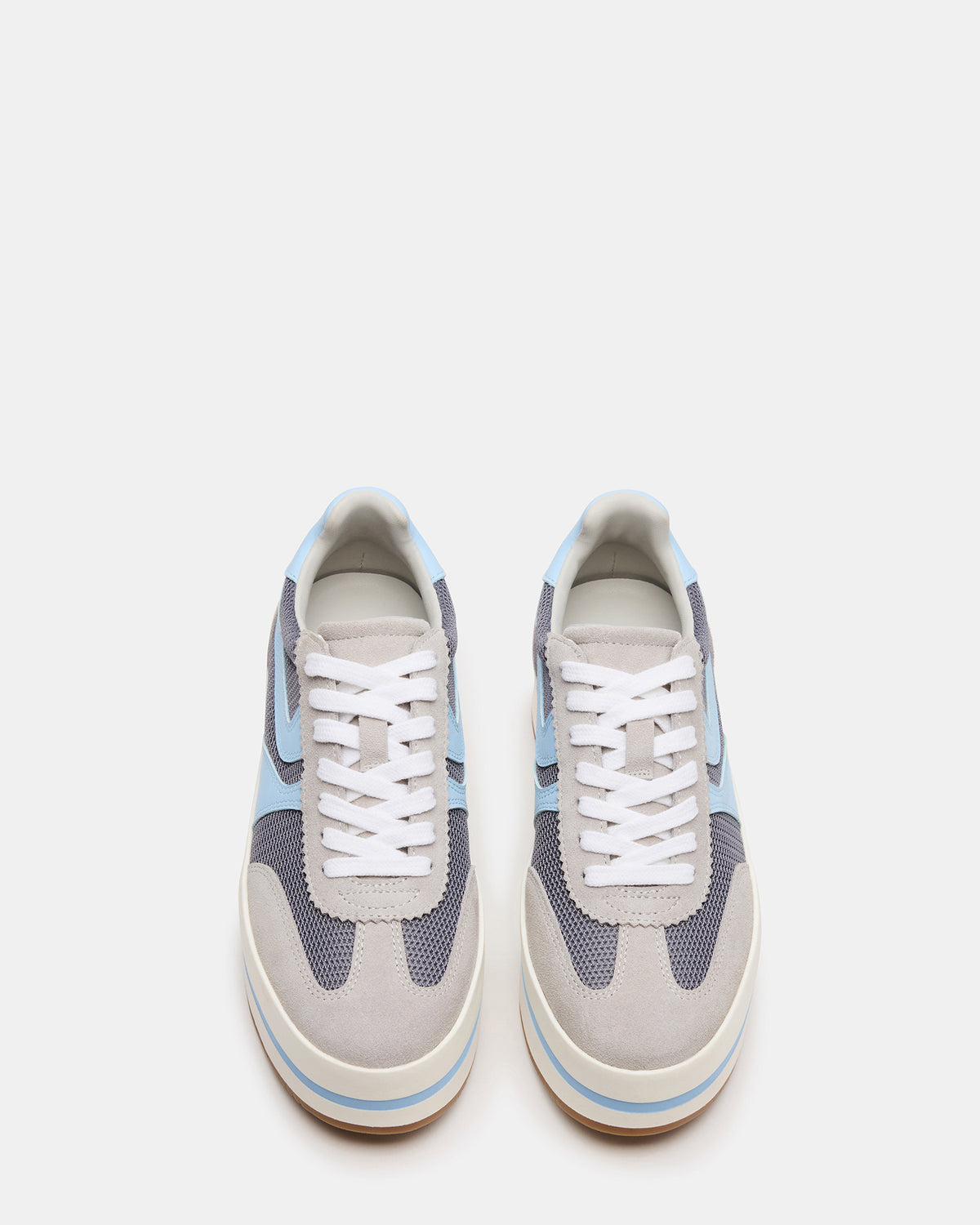 JUDGE Grey Multi Platform Low-Top Lace-Up Women's Sneaker | Steve Madden