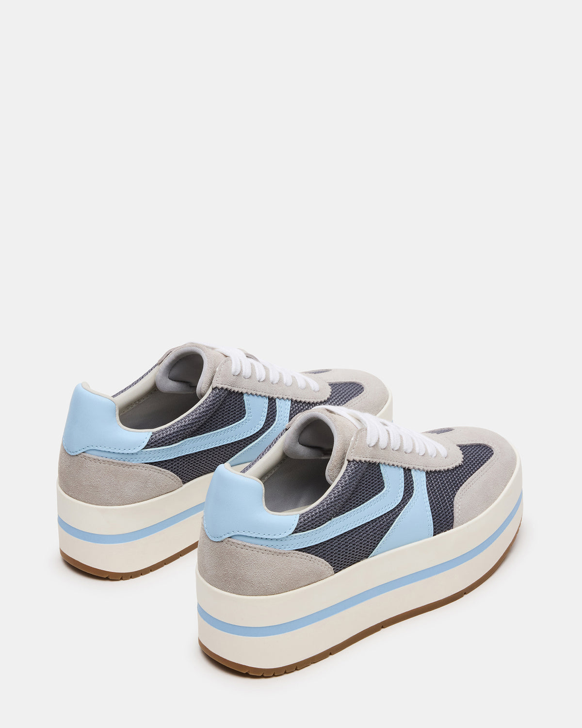 JUDGE Grey Multi Platform Low-Top Lace-Up Women's Sneaker | Steve Madden